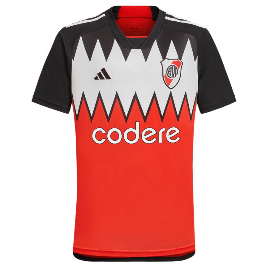 Niño Fútbol Camiseta Axel Encinas #0 Rojo Negro Blanco 2ª Equipación 2024/25 Perú