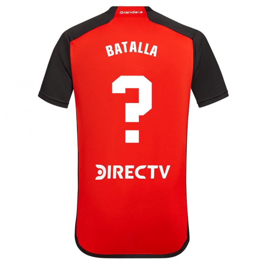 Niño Fútbol Camiseta Augusto Batalla #0 Rojo Negro Blanco 2ª Equipación 2024/25 Perú