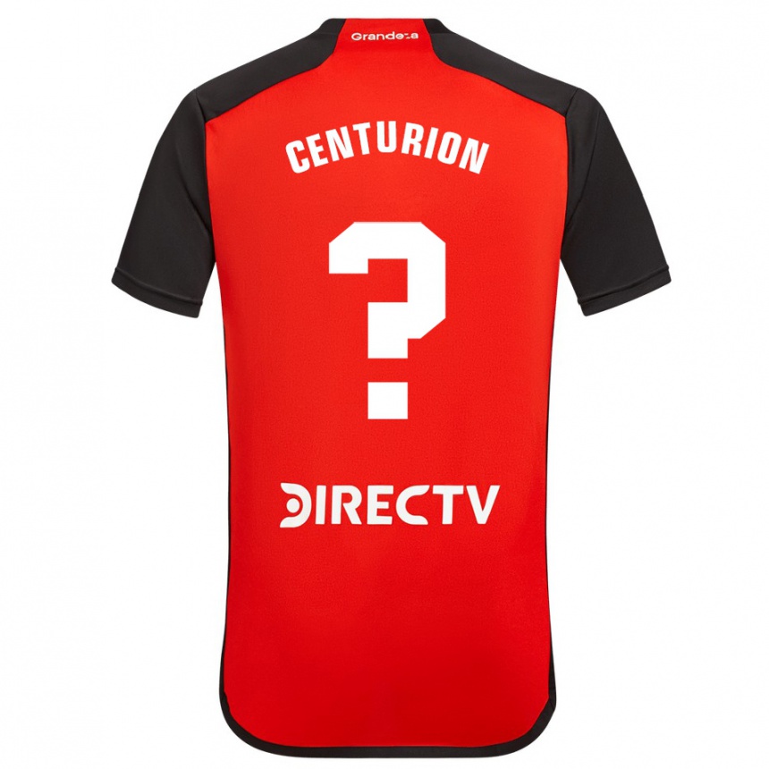 Niño Fútbol Camiseta Ezequiel Centurión #0 Rojo Negro Blanco 2ª Equipación 2024/25 Perú