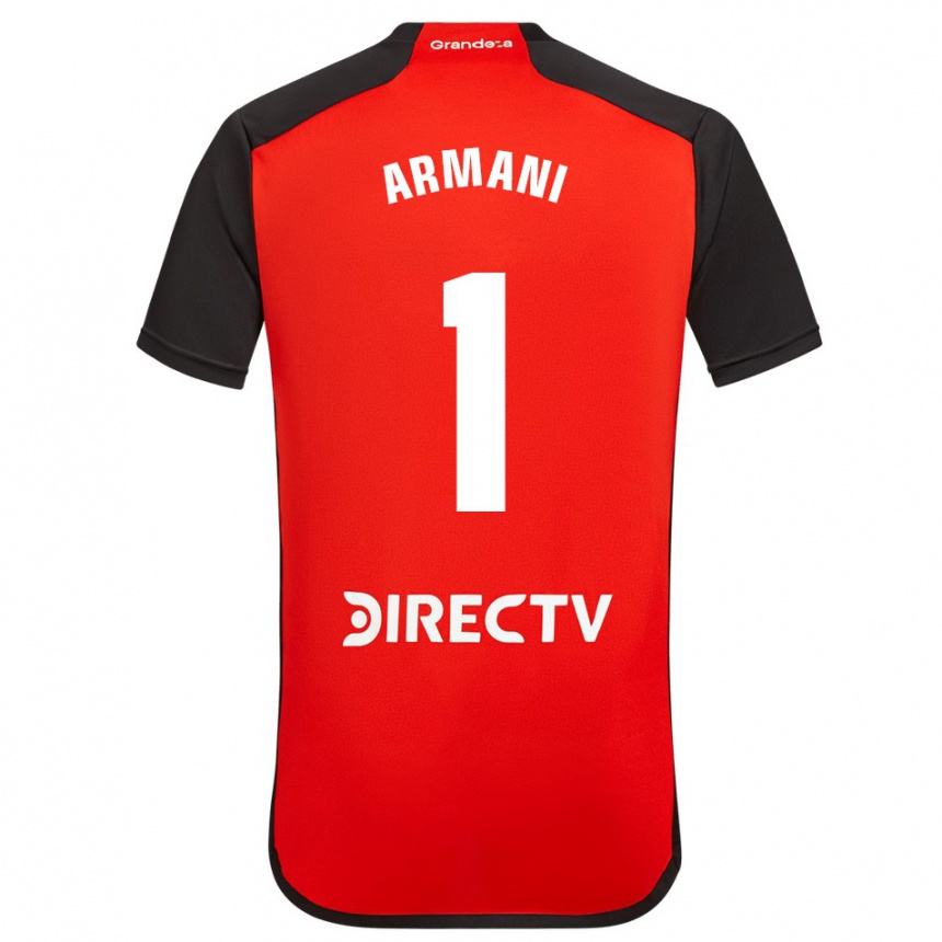 Niño Fútbol Camiseta Franco Armani #1 Rojo Negro Blanco 2ª Equipación 2024/25 Perú