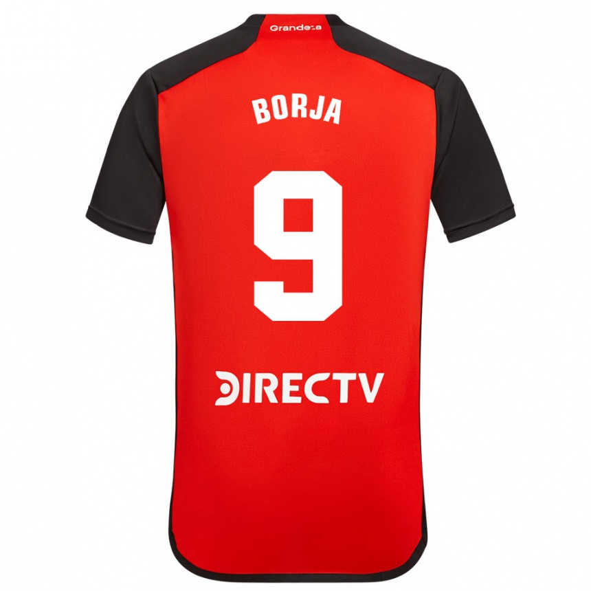 Niño Fútbol Camiseta Miguel Borja #9 Rojo Negro Blanco 2ª Equipación 2024/25 Perú