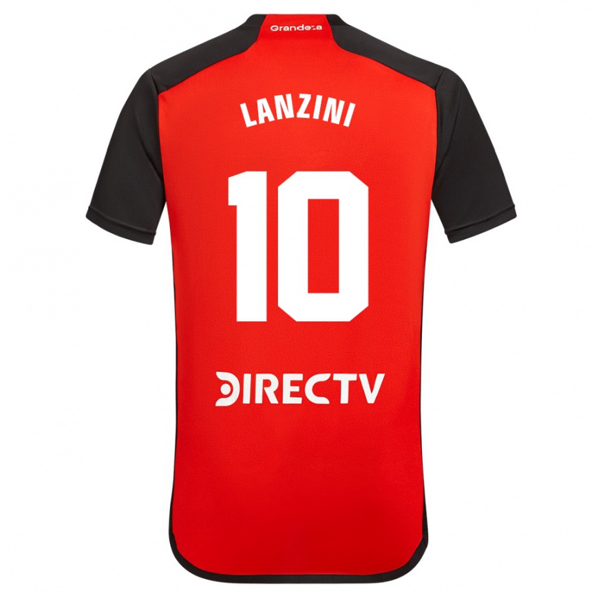 Niño Fútbol Camiseta Manuel Lanzini #10 Rojo Negro Blanco 2ª Equipación 2024/25 Perú