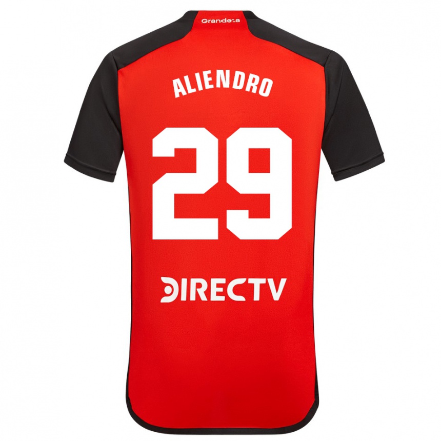 Niño Fútbol Camiseta Rodrigo Aliendro #29 Rojo Negro Blanco 2ª Equipación 2024/25 Perú