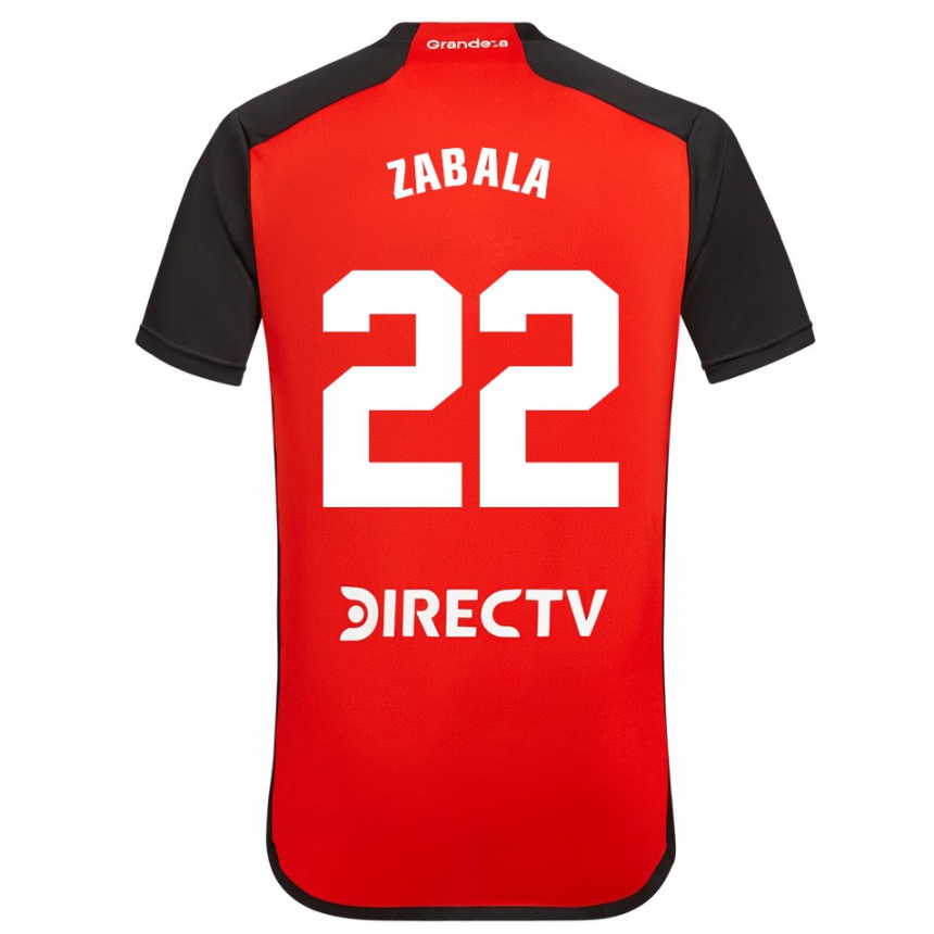 Niño Fútbol Camiseta Daniel Zabala #22 Rojo Negro Blanco 2ª Equipación 2024/25 Perú