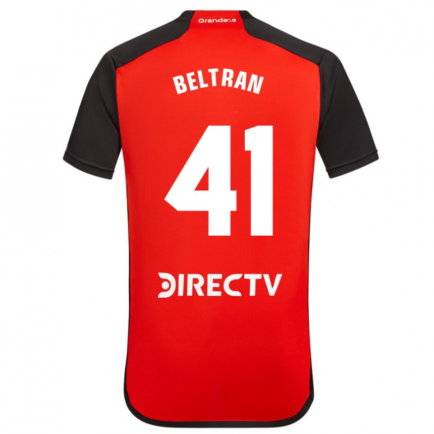 Niño Fútbol Camiseta Santiago Beltrán #41 Rojo Negro Blanco 2ª Equipación 2024/25 Perú