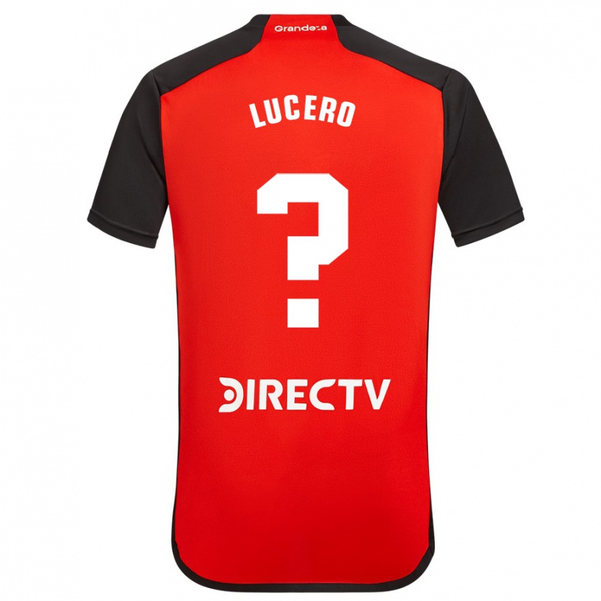 Niño Fútbol Camiseta Valentin Lucero #0 Rojo Negro Blanco 2ª Equipación 2024/25 Perú