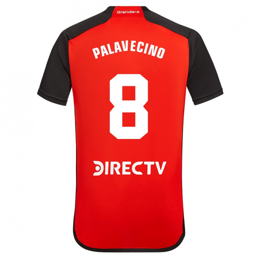 Niño Fútbol Camiseta Agustín Palavecino #8 Rojo Negro Blanco 2ª Equipación 2024/25 Perú