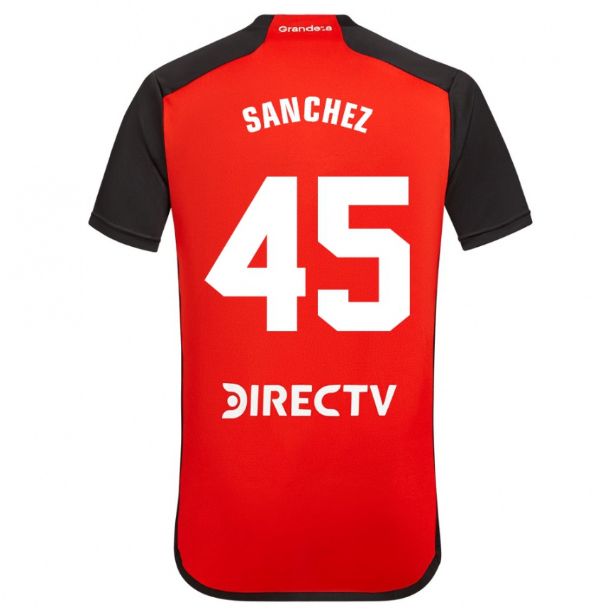 Niño Fútbol Camiseta Sebastián Sánchez #45 Rojo Negro Blanco 2ª Equipación 2024/25 Perú