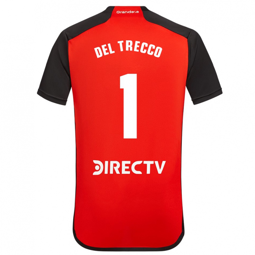 Niño Fútbol Camiseta Martina Del Trecco #1 Rojo Negro Blanco 2ª Equipación 2024/25 Perú