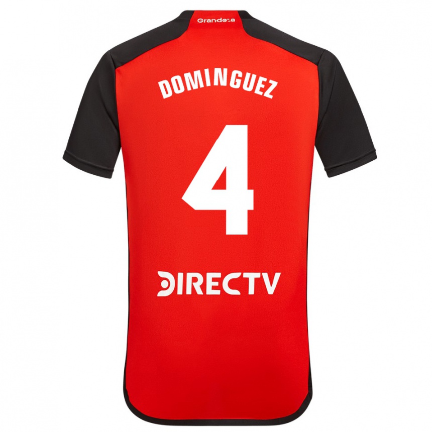 Niño Fútbol Camiseta Evelyn Sofía Domínguez #4 Rojo Negro Blanco 2ª Equipación 2024/25 Perú