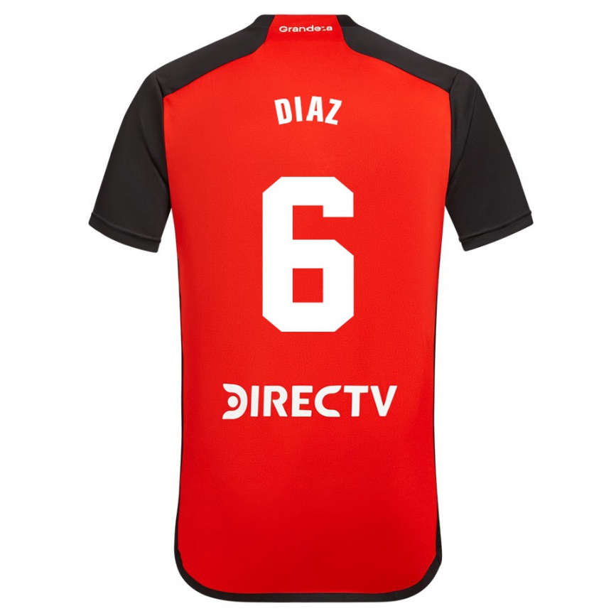 Niño Fútbol Camiseta Milagros Díaz #6 Rojo Negro Blanco 2ª Equipación 2024/25 Perú