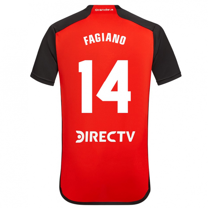 Niño Fútbol Camiseta Paloma Fagiano #14 Rojo Negro Blanco 2ª Equipación 2024/25 Perú