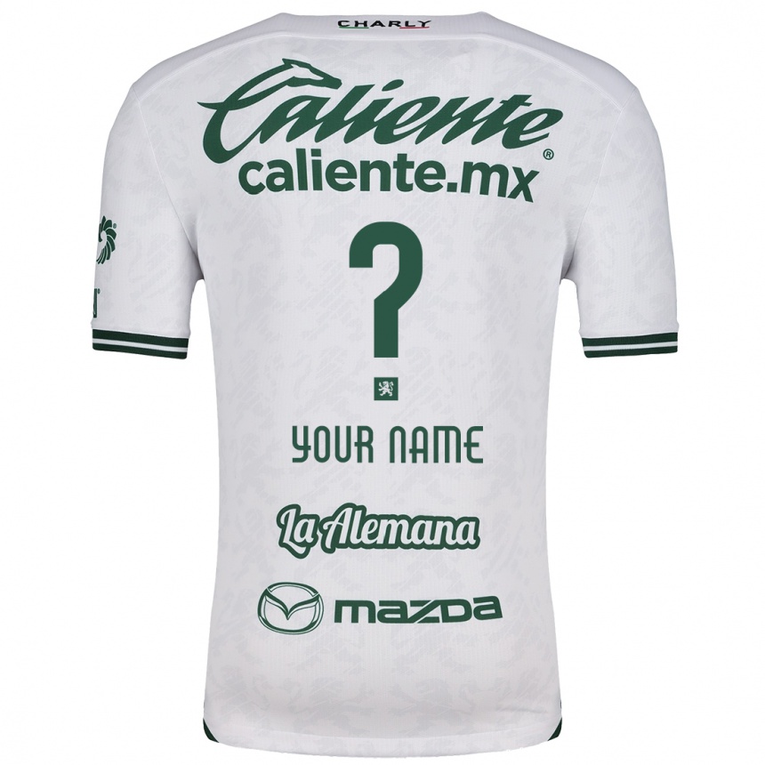 Niño Fútbol Camiseta Su Nombre #0 Blanco Verde 2ª Equipación 2024/25 Perú