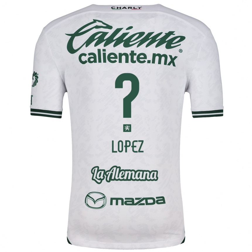 Niño Fútbol Camiseta Nicolás López #0 Blanco Verde 2ª Equipación 2024/25 Perú