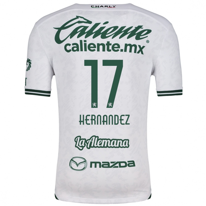 Niño Fútbol Camiseta Daniel Hernández #17 Blanco Verde 2ª Equipación 2024/25 Perú