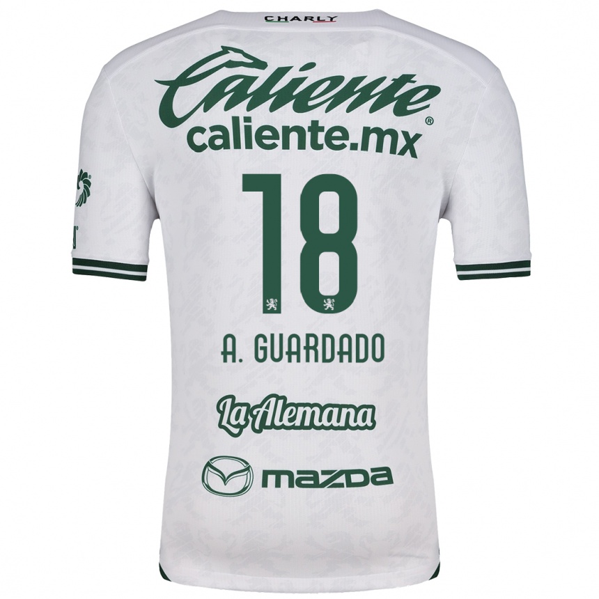 Niño Fútbol Camiseta Andrés Guardado #18 Blanco Verde 2ª Equipación 2024/25 Perú