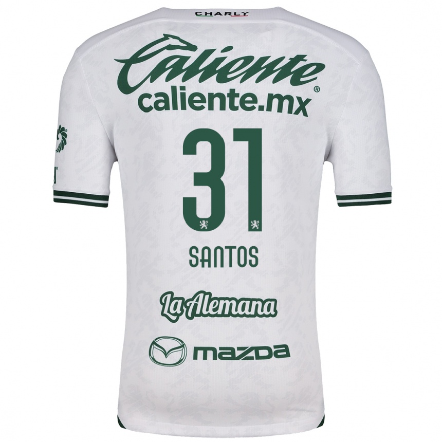 Niño Fútbol Camiseta Sebastián Santos #31 Blanco Verde 2ª Equipación 2024/25 Perú