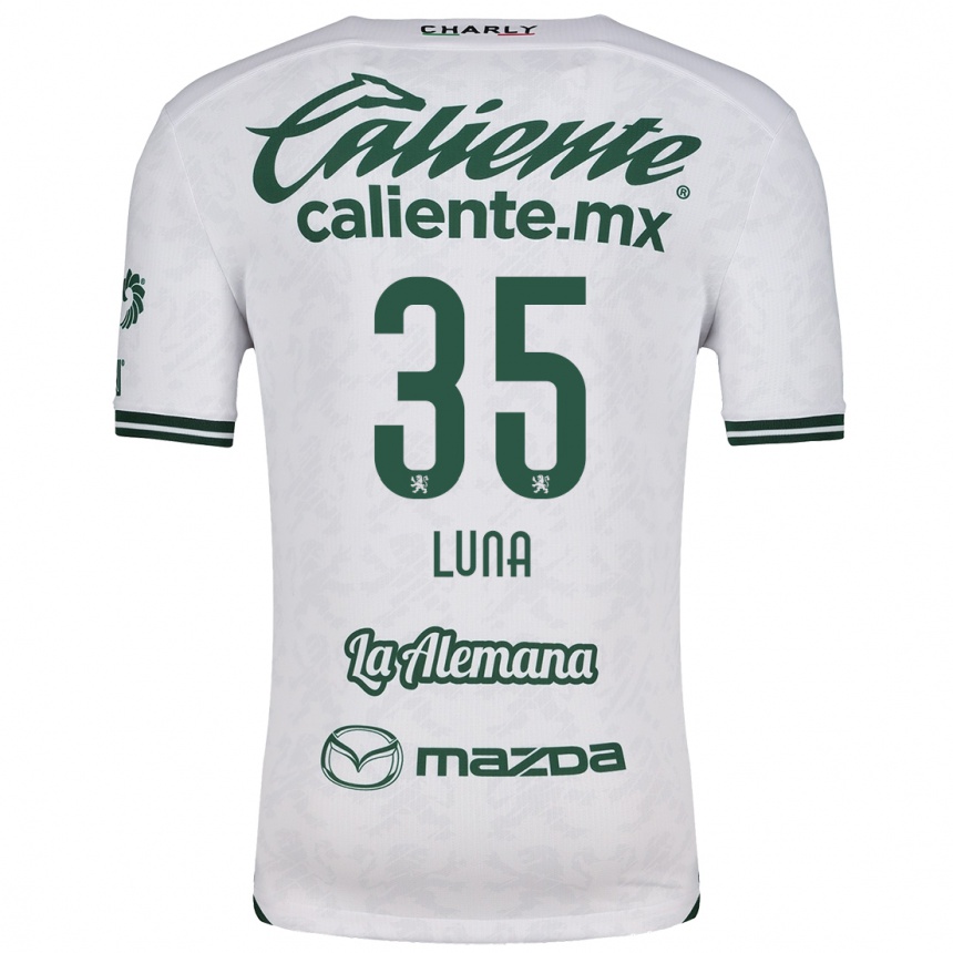 Niño Fútbol Camiseta Diego Luna #35 Blanco Verde 2ª Equipación 2024/25 Perú