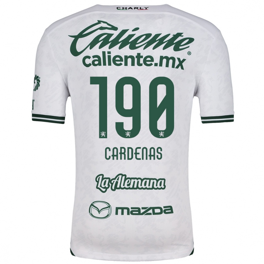 Niño Fútbol Camiseta Emilio Cárdenas #190 Blanco Verde 2ª Equipación 2024/25 Perú