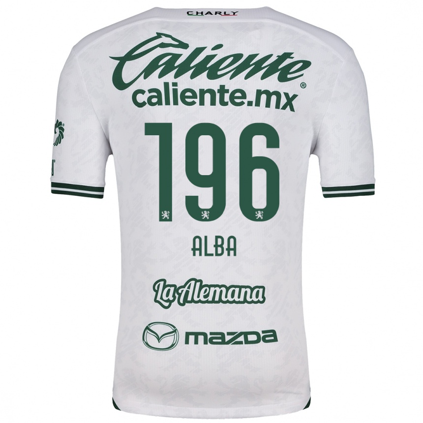 Niño Fútbol Camiseta Óscar Alba #196 Blanco Verde 2ª Equipación 2024/25 Perú