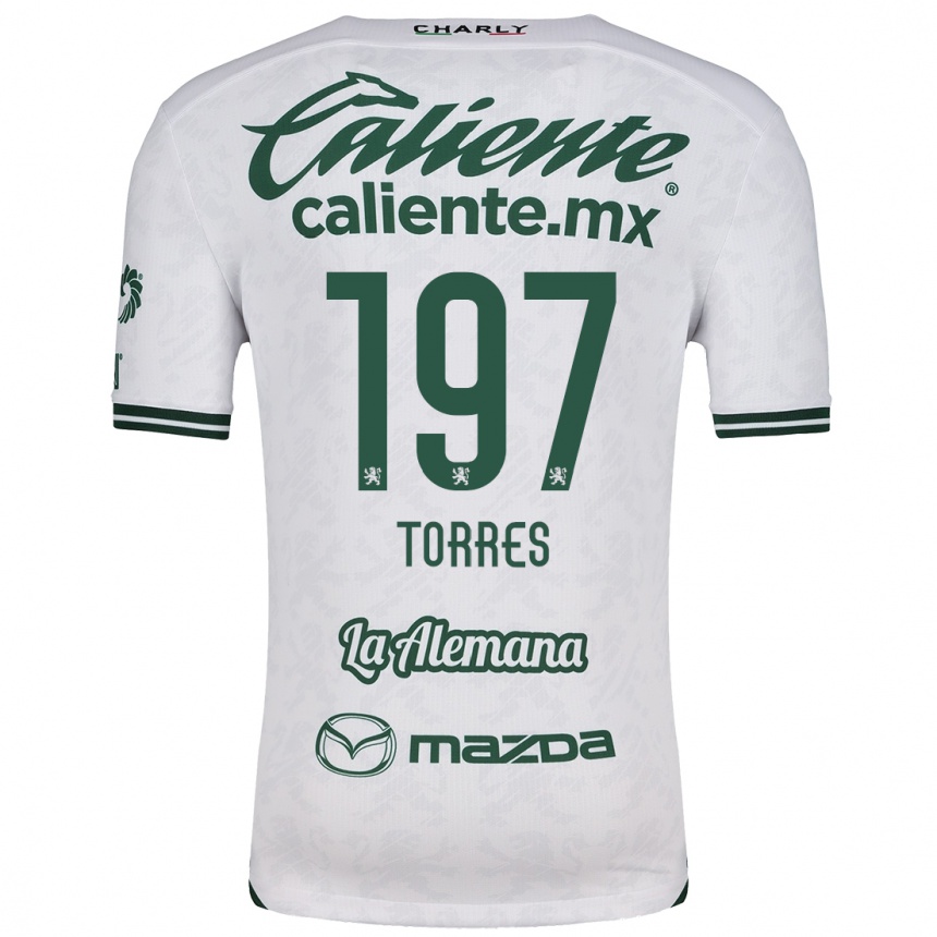 Niño Fútbol Camiseta Erick Torres #197 Blanco Verde 2ª Equipación 2024/25 Perú