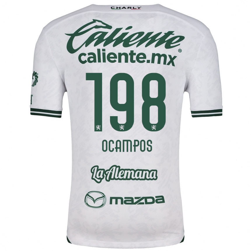 Niño Fútbol Camiseta Omar Ocampos #198 Blanco Verde 2ª Equipación 2024/25 Perú