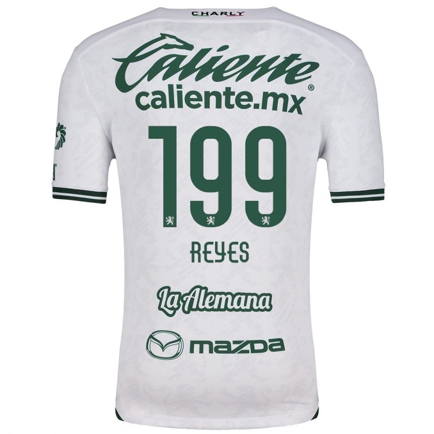 Niño Fútbol Camiseta Jonathan Reyes #199 Blanco Verde 2ª Equipación 2024/25 Perú