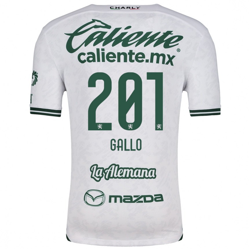 Niño Fútbol Camiseta Andrés Gallo #201 Blanco Verde 2ª Equipación 2024/25 Perú