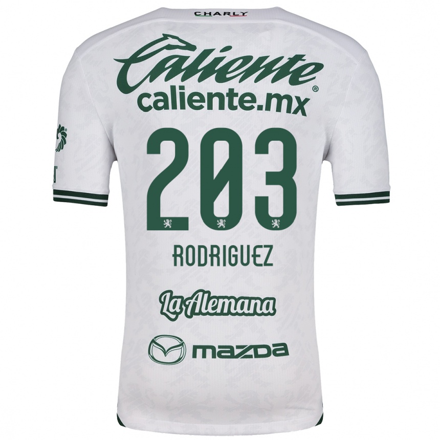 Niño Fútbol Camiseta César Rodríguez #203 Blanco Verde 2ª Equipación 2024/25 Perú