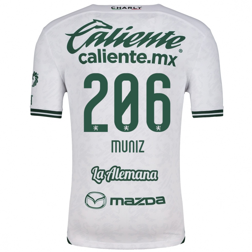 Niño Fútbol Camiseta Isaác Muñíz #206 Blanco Verde 2ª Equipación 2024/25 Perú