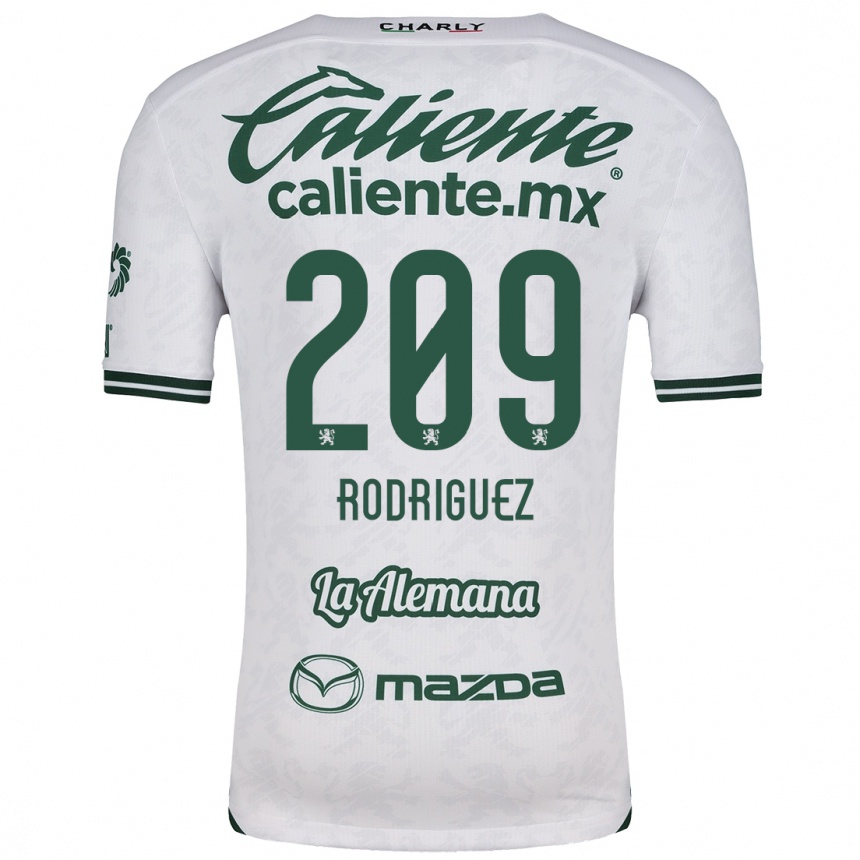 Niño Fútbol Camiseta Víctor Rodríguez #209 Blanco Verde 2ª Equipación 2024/25 Perú