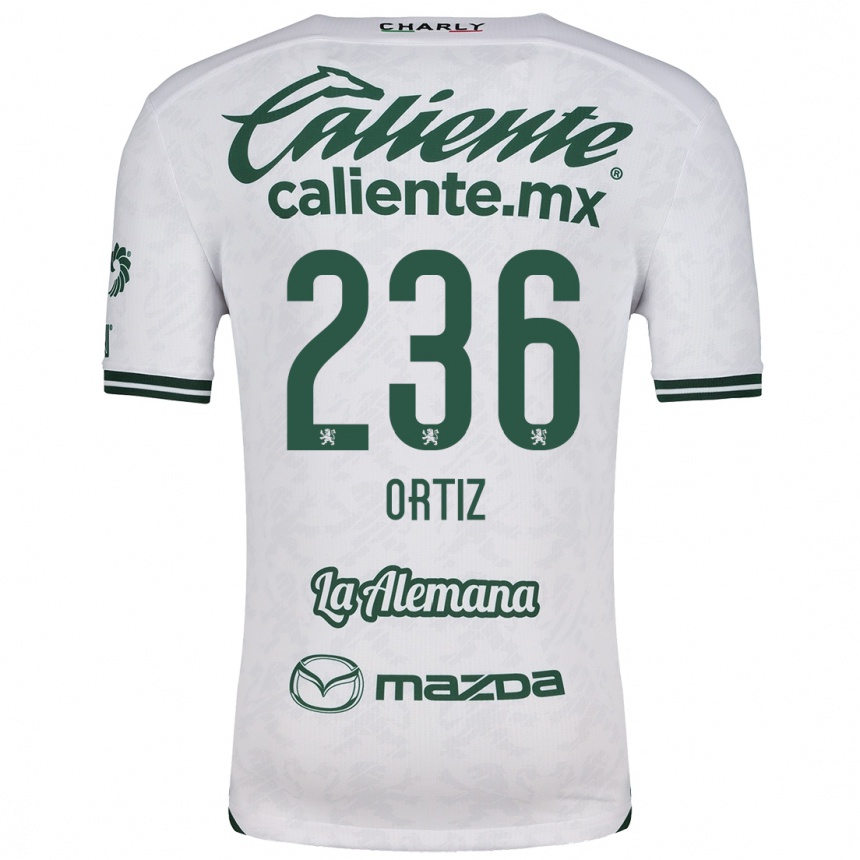 Niño Fútbol Camiseta Youssef Ortiz #236 Blanco Verde 2ª Equipación 2024/25 Perú