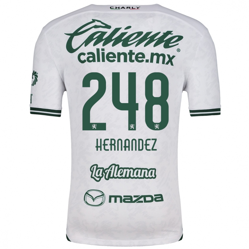 Niño Fútbol Camiseta Fernando Hernández #248 Blanco Verde 2ª Equipación 2024/25 Perú