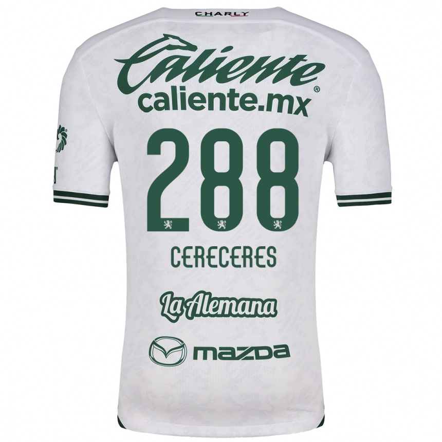 Niño Fútbol Camiseta Thomas Cereceres #288 Blanco Verde 2ª Equipación 2024/25 Perú