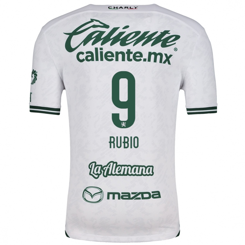 Niño Fútbol Camiseta Brian Rubio #9 Blanco Verde 2ª Equipación 2024/25 Perú