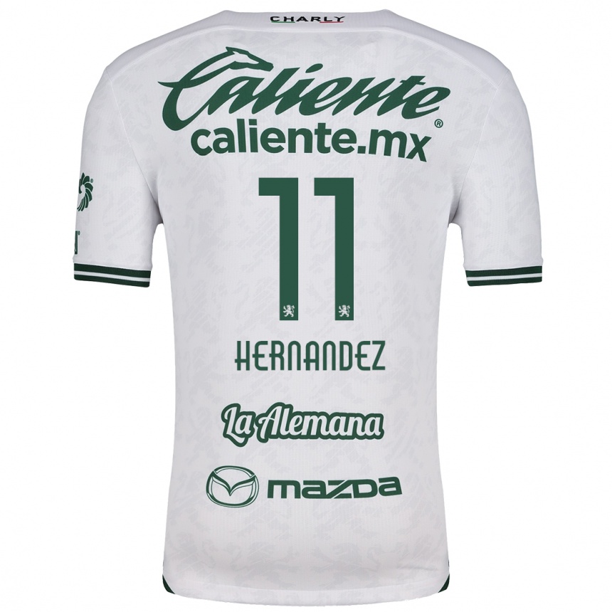 Niño Fútbol Camiseta Elías Hernández #11 Blanco Verde 2ª Equipación 2024/25 Perú