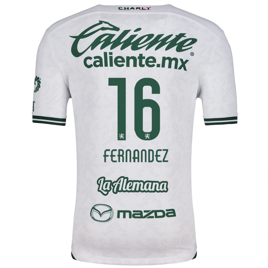 Niño Fútbol Camiseta Omar Fernández #16 Blanco Verde 2ª Equipación 2024/25 Perú