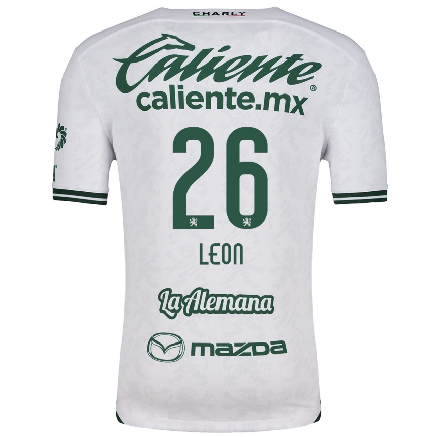 Niño Fútbol Camiseta Armando León #26 Blanco Verde 2ª Equipación 2024/25 Perú