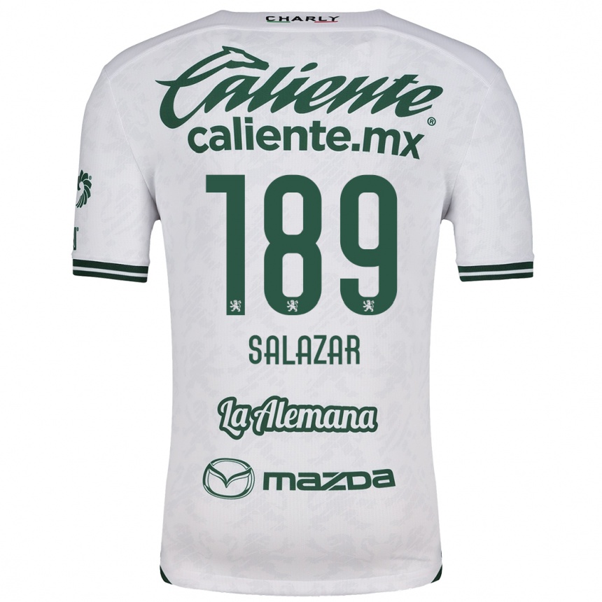 Niño Fútbol Camiseta José Salazar #189 Blanco Verde 2ª Equipación 2024/25 Perú