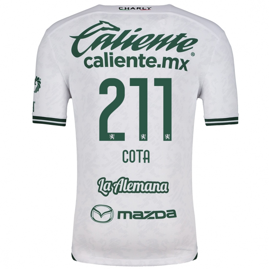 Niño Fútbol Camiseta Luis Cota #211 Blanco Verde 2ª Equipación 2024/25 Perú