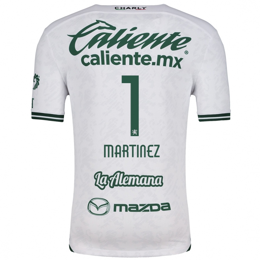 Niño Fútbol Camiseta Angeles Martínez #1 Blanco Verde 2ª Equipación 2024/25 Perú