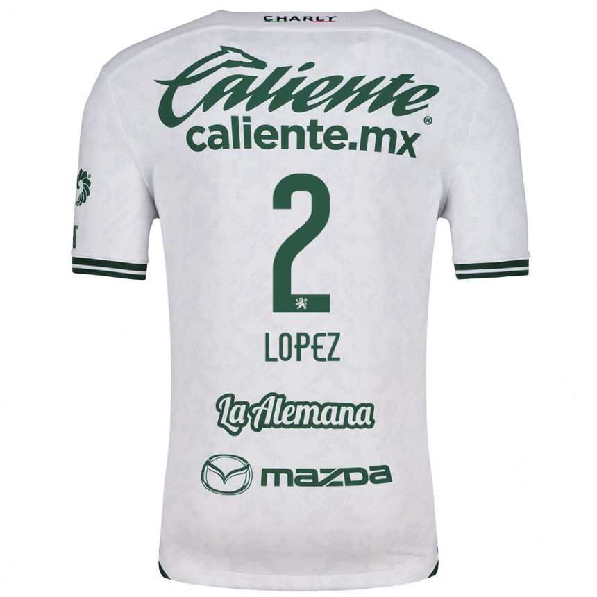 Niño Fútbol Camiseta Vanessa López #2 Blanco Verde 2ª Equipación 2024/25 Perú