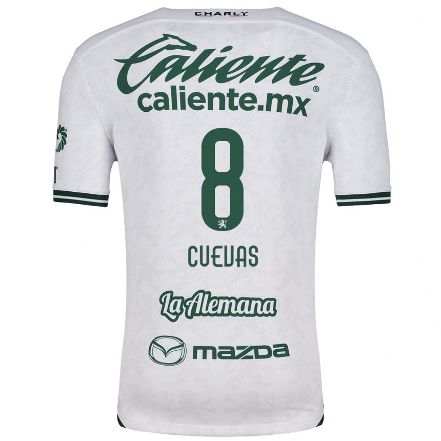 Niño Fútbol Camiseta Lucero Cuevas #8 Blanco Verde 2ª Equipación 2024/25 Perú