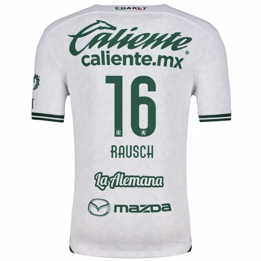 Niño Fútbol Camiseta Mayalu Rausch #16 Blanco Verde 2ª Equipación 2024/25 Perú