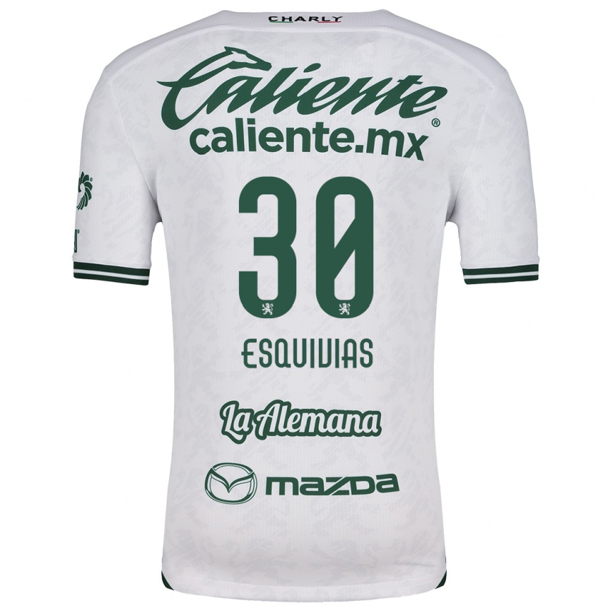 Niño Fútbol Camiseta Isabela Esquivias #30 Blanco Verde 2ª Equipación 2024/25 Perú