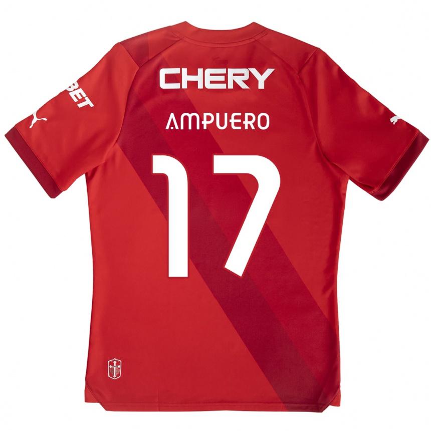 Niño Fútbol Camiseta Branco Ampuero #17 Rojo Blanco 2ª Equipación 2024/25 Perú