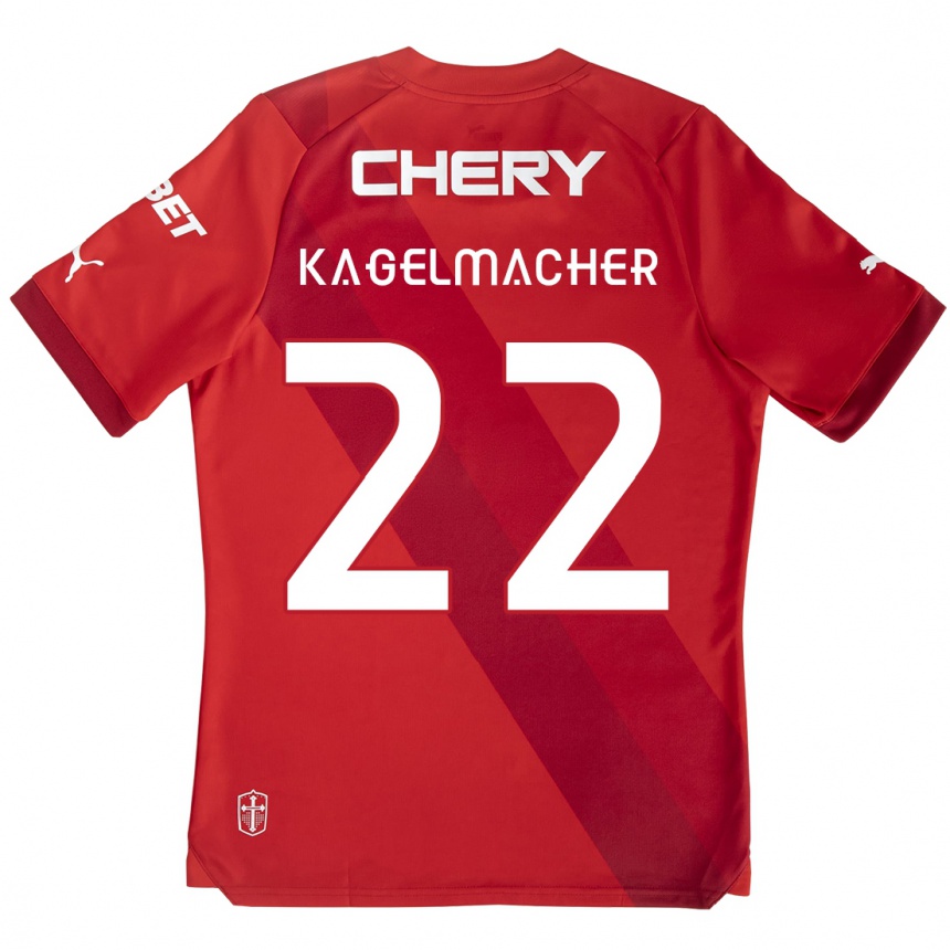 Niño Fútbol Camiseta Gary Kagelmacher #22 Rojo Blanco 2ª Equipación 2024/25 Perú