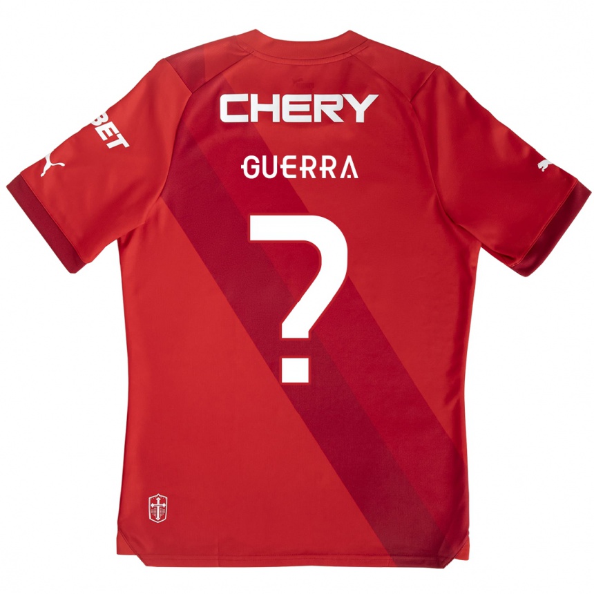 Niño Fútbol Camiseta Mateo Guerra #0 Rojo Blanco 2ª Equipación 2024/25 Perú