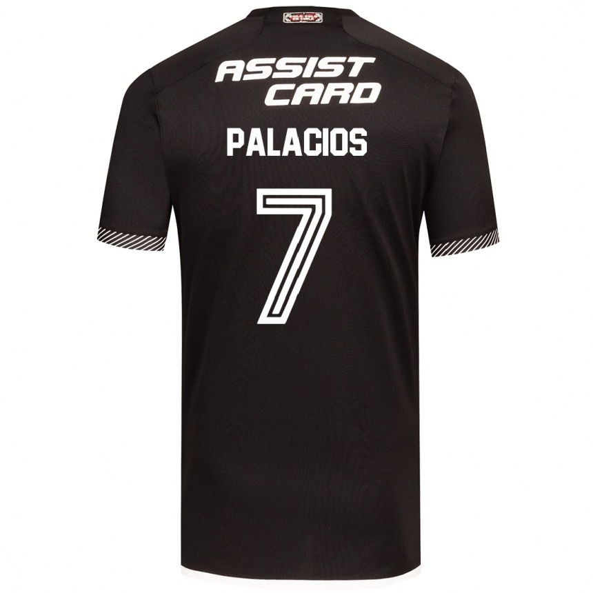 Niño Fútbol Camiseta Carlos Palacios #7 Blanco Negro 2ª Equipación 2024/25 Perú