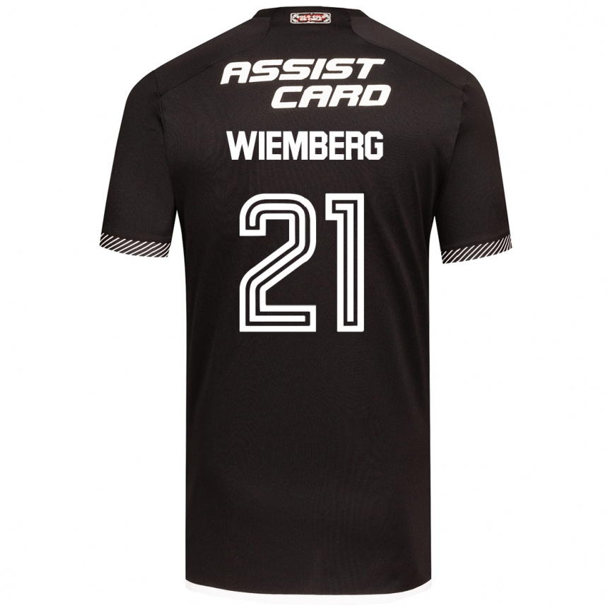 Niño Fútbol Camiseta Erick Wiemberg #21 Blanco Negro 2ª Equipación 2024/25 Perú